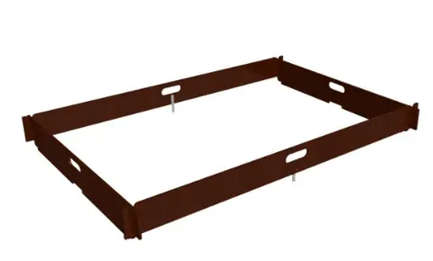 Wide double-width scaffold toe-board assembly with side and end boards.