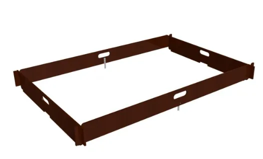 Wide double-width scaffold toe-board assembly with side and end boards.
