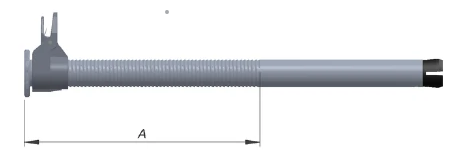 Technical dimensional illustration of 0.4 m adjustable scaffold leg, Part 9517-01