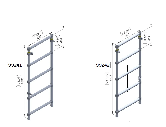 Technical dimensional illustration of Single-Width V-X Replacement Frame, Part 99241
