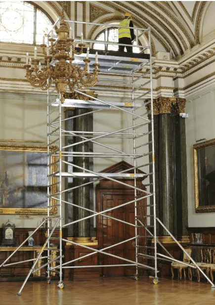 Double-width scaffold system representing equipment shipping and logistics planning