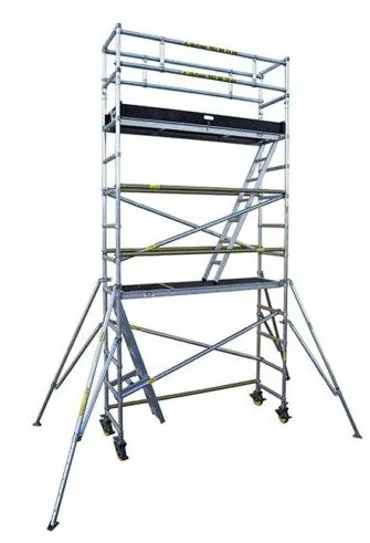 Upright single-width aluminum scaffold